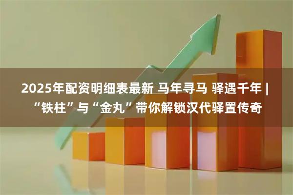2025年配资明细表最新 马年寻马 驿遇千年 | “铁柱”与“金丸”带你解锁汉代驿置传奇